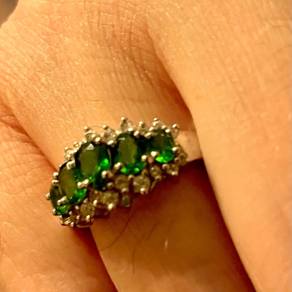 Authentic chrome dioxide ring 925 sterling silver with white topaz - Picture 3 of 5